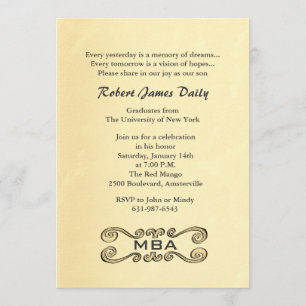 Antique Gold Scroll Graduation Invitation