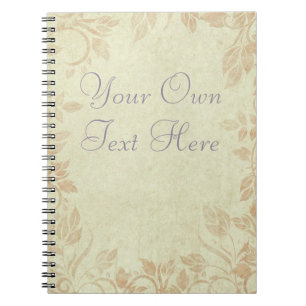 Antique Gold Viintage Floral Vine Wedding Notebook