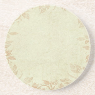 Antique Gold Vintage Floral Vine Wedding Coaster