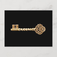 Antique Golden Gold Steampunk Skeleton Key