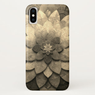 Antique Golden Mandala Art Textured Flower iPhone X Case