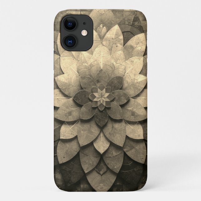 Antique Golden Mandala Art Textured Flower Case-Mate iPhone Case (Back)