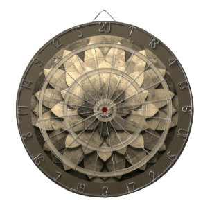 Antique Golden Mandala Art Textured Flower Dartboard