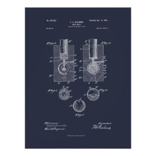 Antique Golf Ball 1902, Patent Drawing Poster