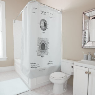 Antique Golf Ball 1902, Patent Drawing Shower Curtain