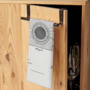 Antique Golf Ball 1902, Patent Drawing Tea Towel