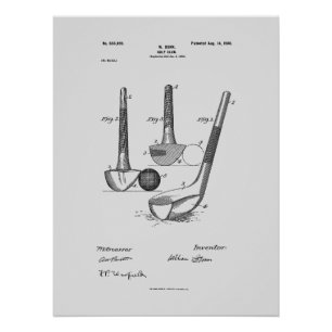 Antique Golf Club 1900, Patent Drawing Poster