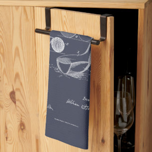 Antique Golf Club 1900, Patent Drawing Tea Towel