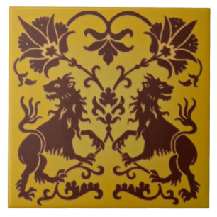 Antique Gothic Heraldic Design Reproduction Tile