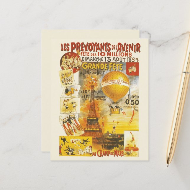 Antique Grand Fete Fair Paris Poster (Front/Back In Situ)