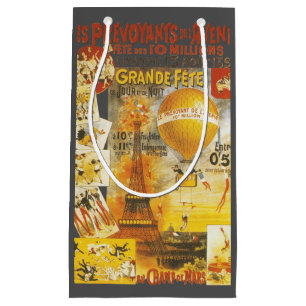 Antique Grand Fete Fair Paris Poster Small Gift Bag