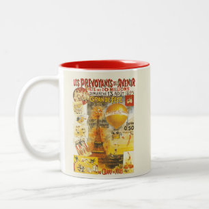Antique Grand Fete Fair Paris Poster Two-Tone Coffee Mug