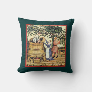 ANTIQUE GRAPE VINEYARD HARVEST CUSHION