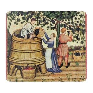ANTIQUE GRAPE VINEYARD HARVEST  Mediaeval Miniatur Cutting Board
