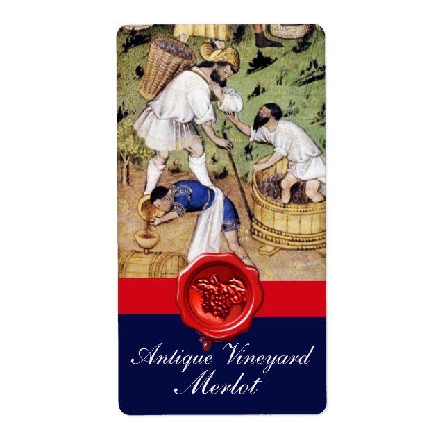 ANTIQUE GRAPE VINEYARD HARVEST RED WAX SEAL (Front)