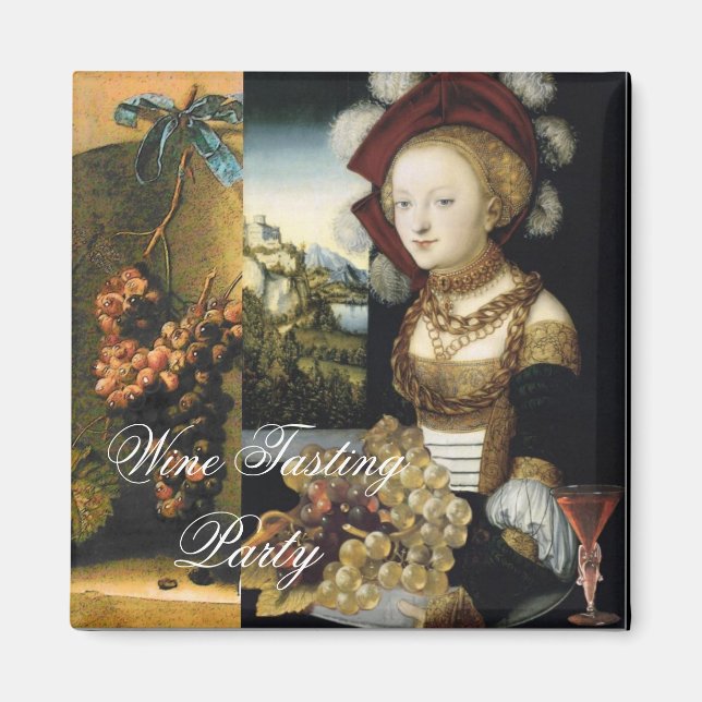 ANTIQUE GRAPE VINEYARD WINE TASTING PARTY WAX SEAL MAGNET (Front)