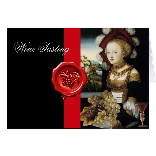 ANTIQUE GRAPE VINEYARD  WINE TASTING RED WAX SEAL (Front Horizontal)