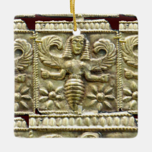 ANTIQUE GREEK HONEY BEE GODDESS CERAMIC TREE DECORATION