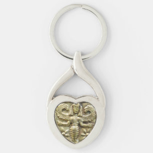 ANTIQUE GREEK HONEY BEE GODDESS KEY RING
