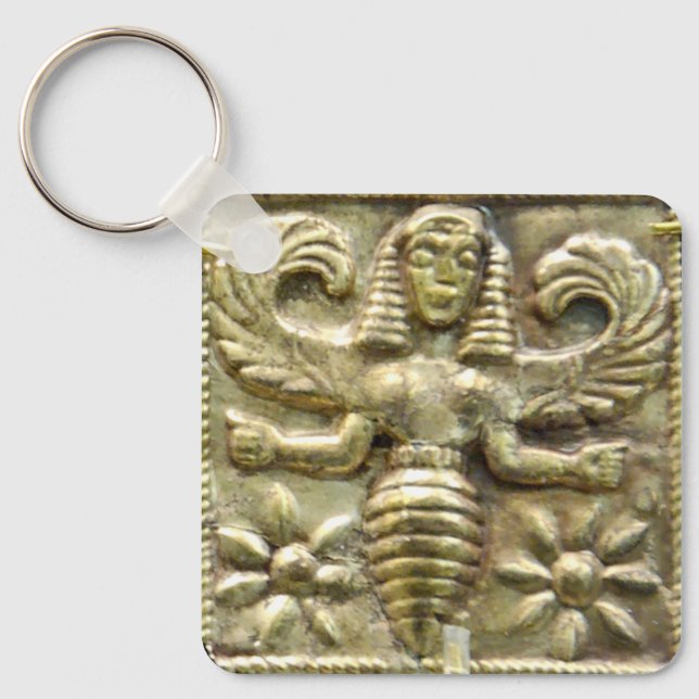 ANTIQUE GREEK HONEY BEE GODDESS KEY RING (Front)