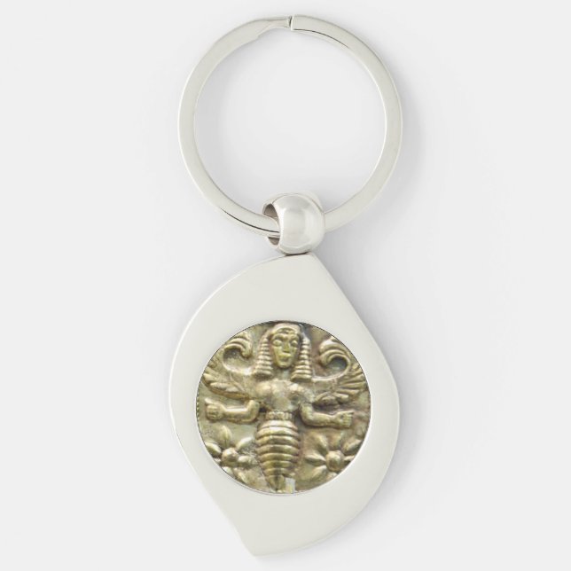 ANTIQUE GREEK HONEY BEE GODDESS KEY RING (Front)