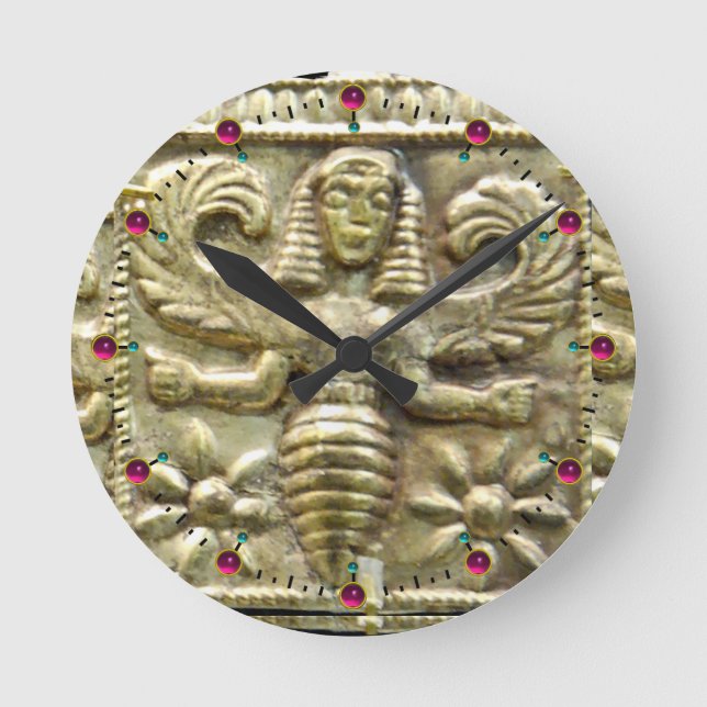 ANTIQUE GREEK HONEY BEE GODDESS ROUND CLOCK (Front)