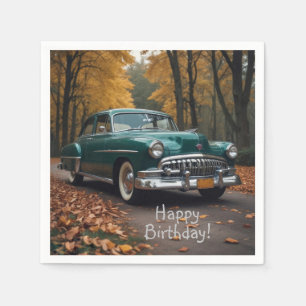 Antique Green Car Napkin