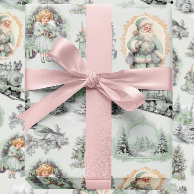 Antique Green Victorian Christmas Wrapping Paper (Creator Uploaded)