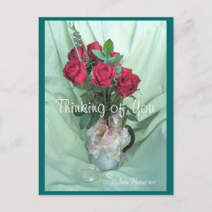 antique GS Coffee Pot & Roses- customise Postcard