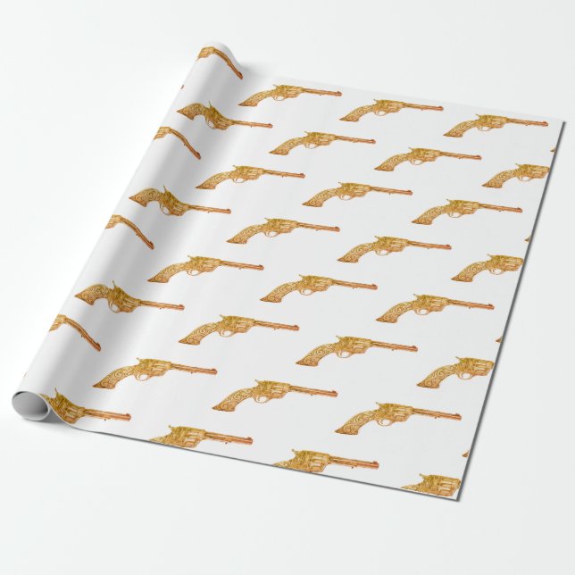 Antique Gun Wrapping Paper (Unrolled)