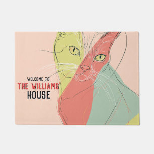 Antique Hairless Cat Mum Dad Home Decor Outdoor  Doormat