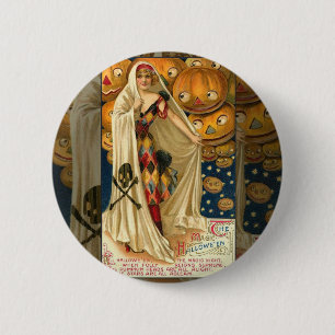 Antique Halloween Jack O Lantern  6 Cm Round Badge