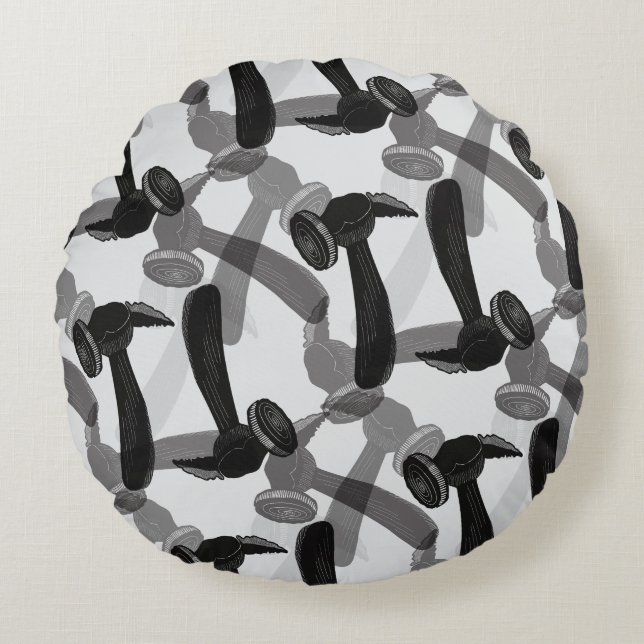 Antique Hammer Mancave Round Cushion (Front)