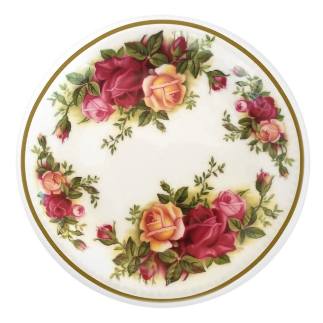 Antique Hand Painted Limoges China Ceramic Knobs (Front)