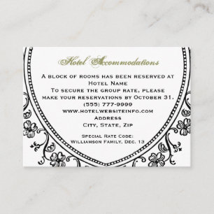 Antique Heart Hotel Accommodation Insert Cards