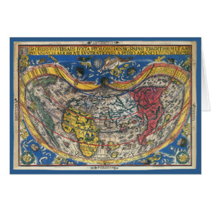 Antique Heart Shaped World Map by Peter Apian 1520