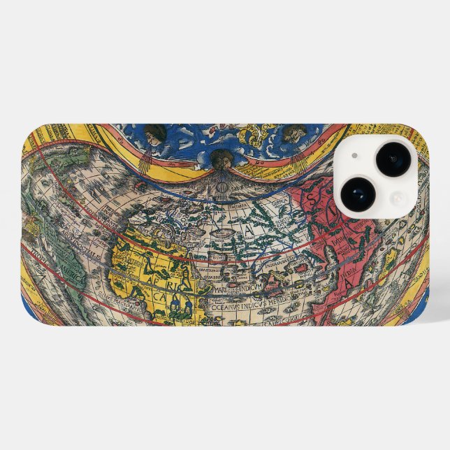 Antique Heart Shaped World Map by Peter Apian 1520 Case-Mate iPhone Case (Back (Horizontal))