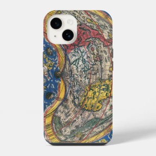 Antique Heart Shaped World Map by Peter Apian 1520 iPhone Case