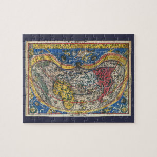 Antique Heart Shaped World Map by Peter Apian 1520 Jigsaw Puzzle
