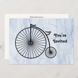 Antique High Wheel Bicycle Birthday Invitation