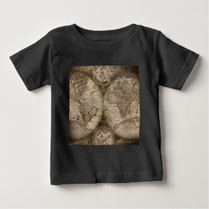 Antique Historical Old World Atlas Map Continents Baby T-Shirt