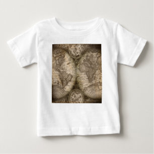 Antique Historical Old World Atlas Map Continents Baby T-Shirt