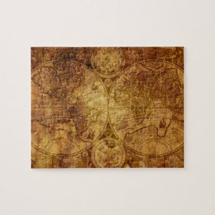 Antique Historical Old World Atlas Map Continents Jigsaw Puzzle