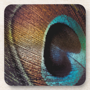 Antique Hues Peacock Feather Eye Coaster