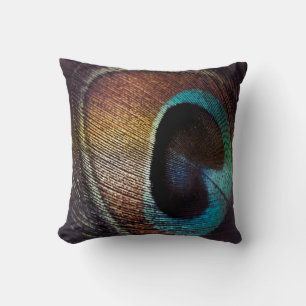 Antique Hues Peacock Feather Eye Cushion