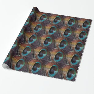 Antique Hues Peacock Feather Eye Wrapping Paper