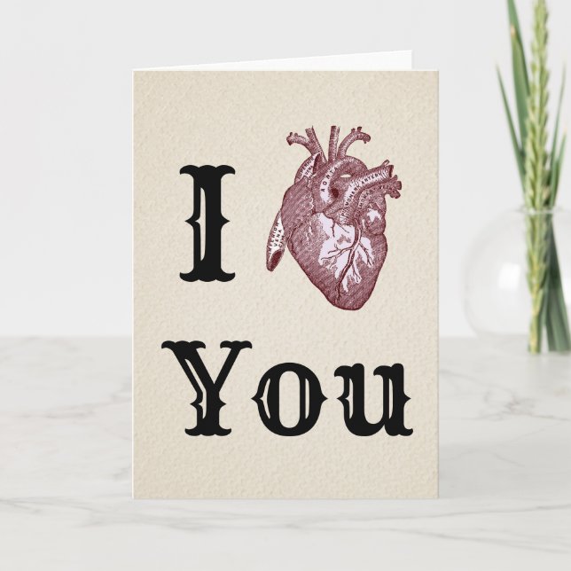 Antique I Heart You Card (Front)