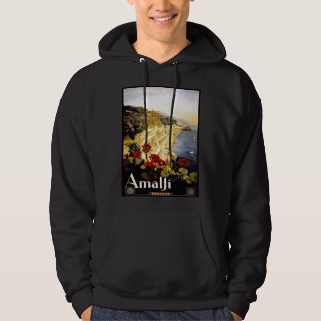 Antique Illustration Italy Amalfi Coast Antique Jo Hoodie (Front)