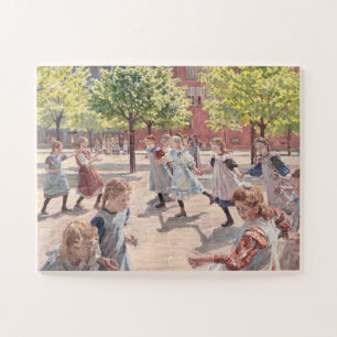 Antique Impressionist Sun Drenched Park Art Jigsaw Puzzle