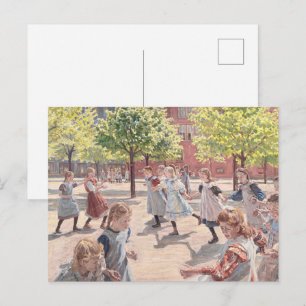 Antique Impressionist Sun Drenched Park Art Postcard